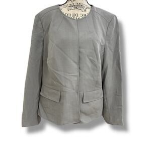NWOT Le Suit Women’s Plus Size 16W Gray Suit Jacket Blazer Career Lightweight